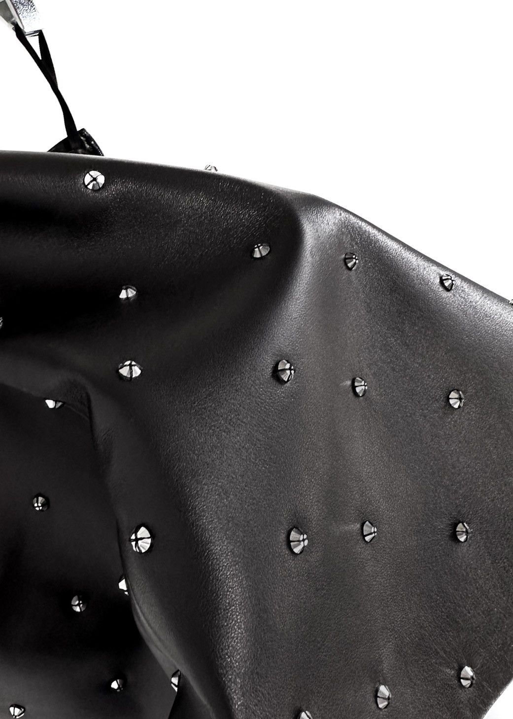 Miu Miu Miu Miu Black Leather Crystal Embellished Mini Skirt Size 28" / US 6 / IT 42 - 4 Thumbnail