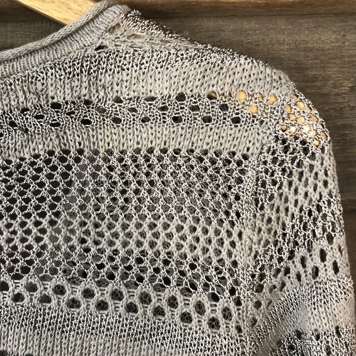 Homespun Knitwear 12Mesh Net Crochet Brown Cardigan Knitwear #7135 Size M / US 6-8 / IT 42-44 - 12 Thumbnail
