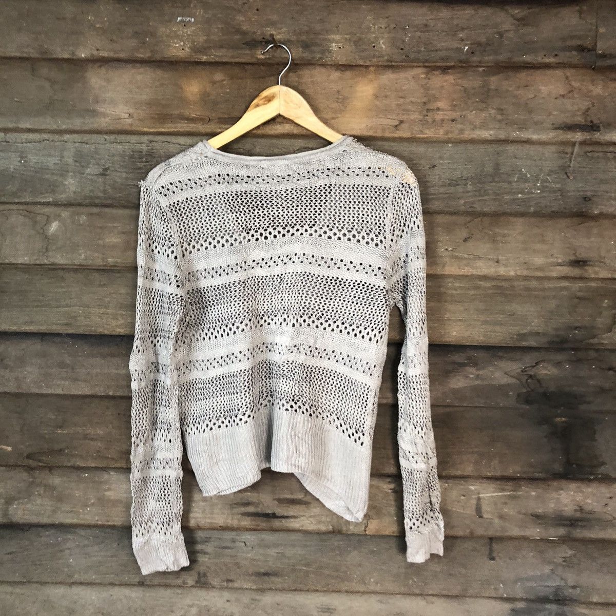 Homespun Knitwear 12Mesh Net Crochet Brown Cardigan Knitwear #7135 Size M / US 6-8 / IT 42-44 - 13 Thumbnail