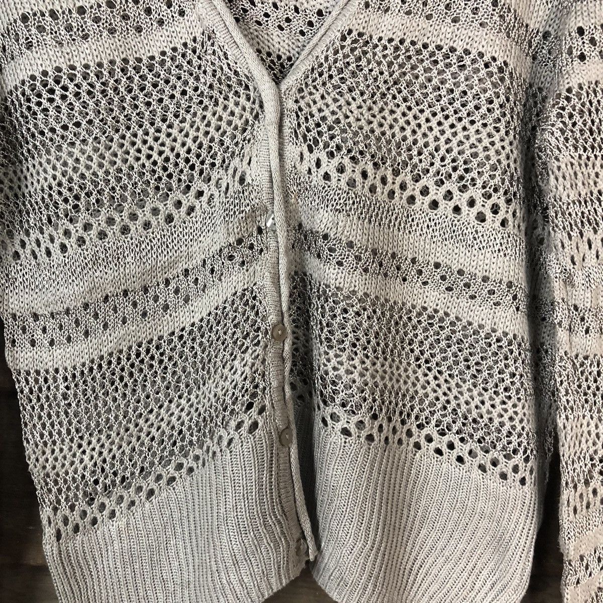 Homespun Knitwear 12Mesh Net Crochet Brown Cardigan Knitwear #7135 Size M / US 6-8 / IT 42-44 - 9 Thumbnail
