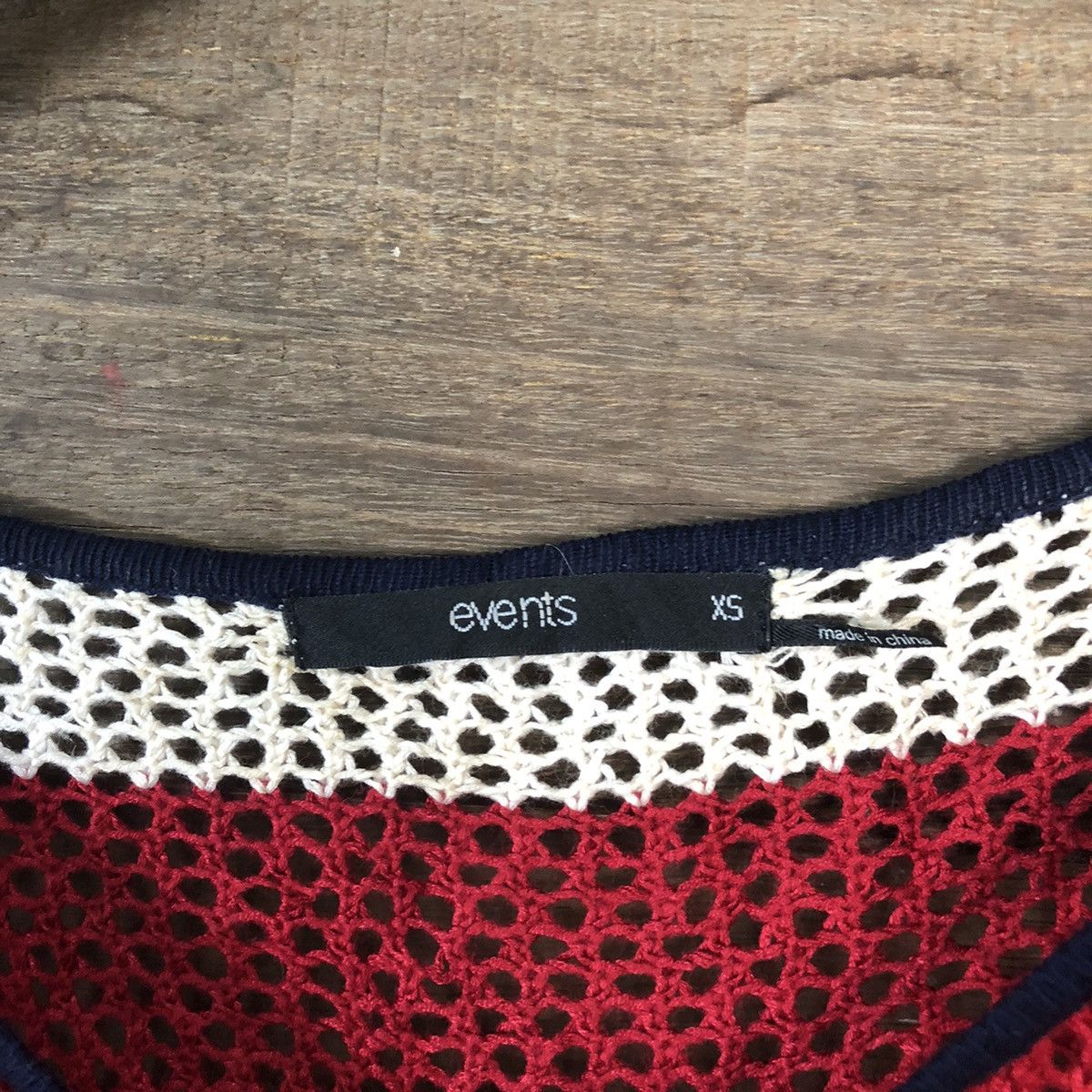 Homespun Knitwear Event Mesh Net Crochet Stripe Red Cardigan Knitwear #7128 Size XS / US 0-2 / IT 36-38 - 7 Thumbnail