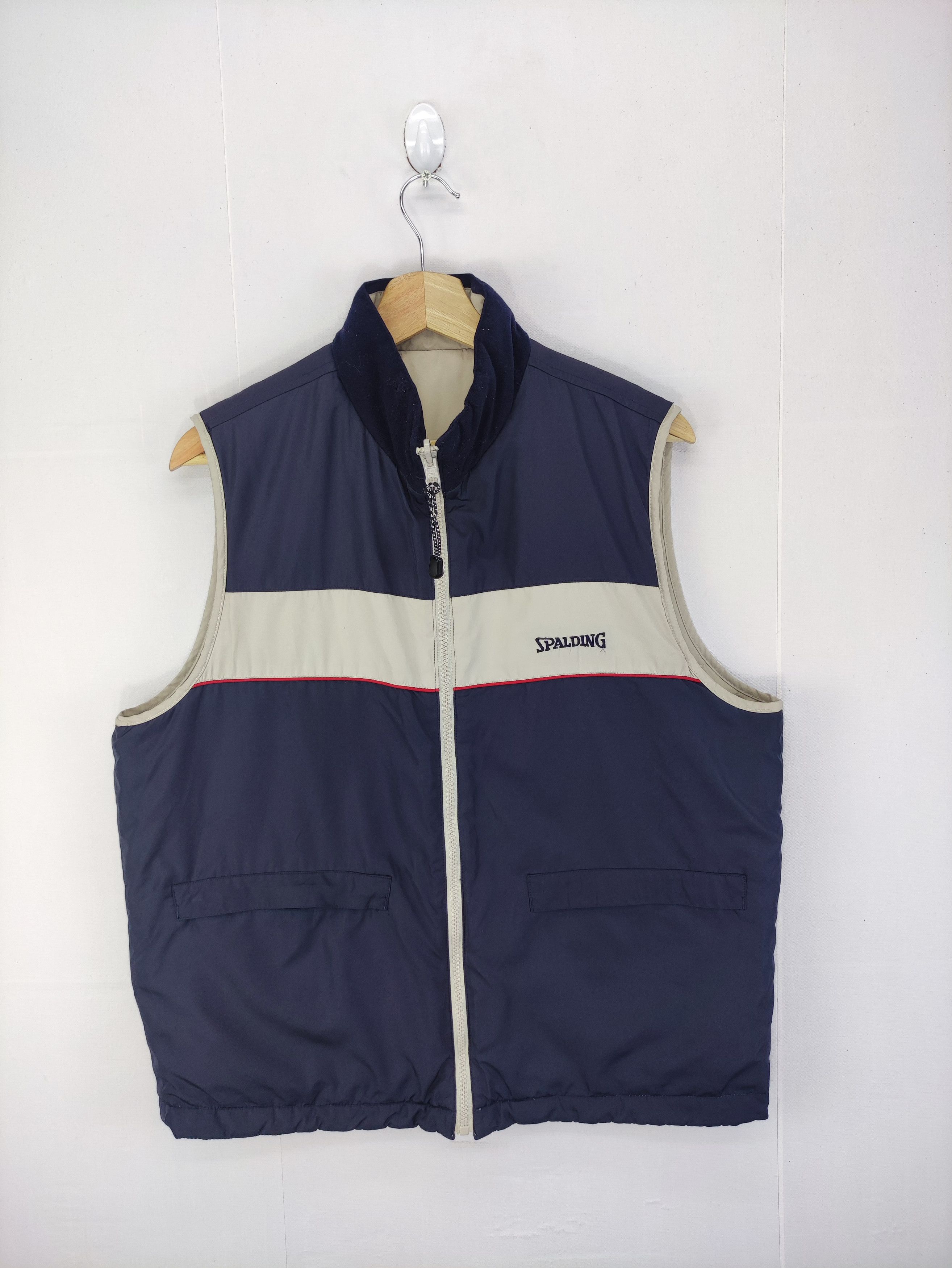 image of Vintage Spalding Reversible Vest Zipper, Men's (Size Large)
