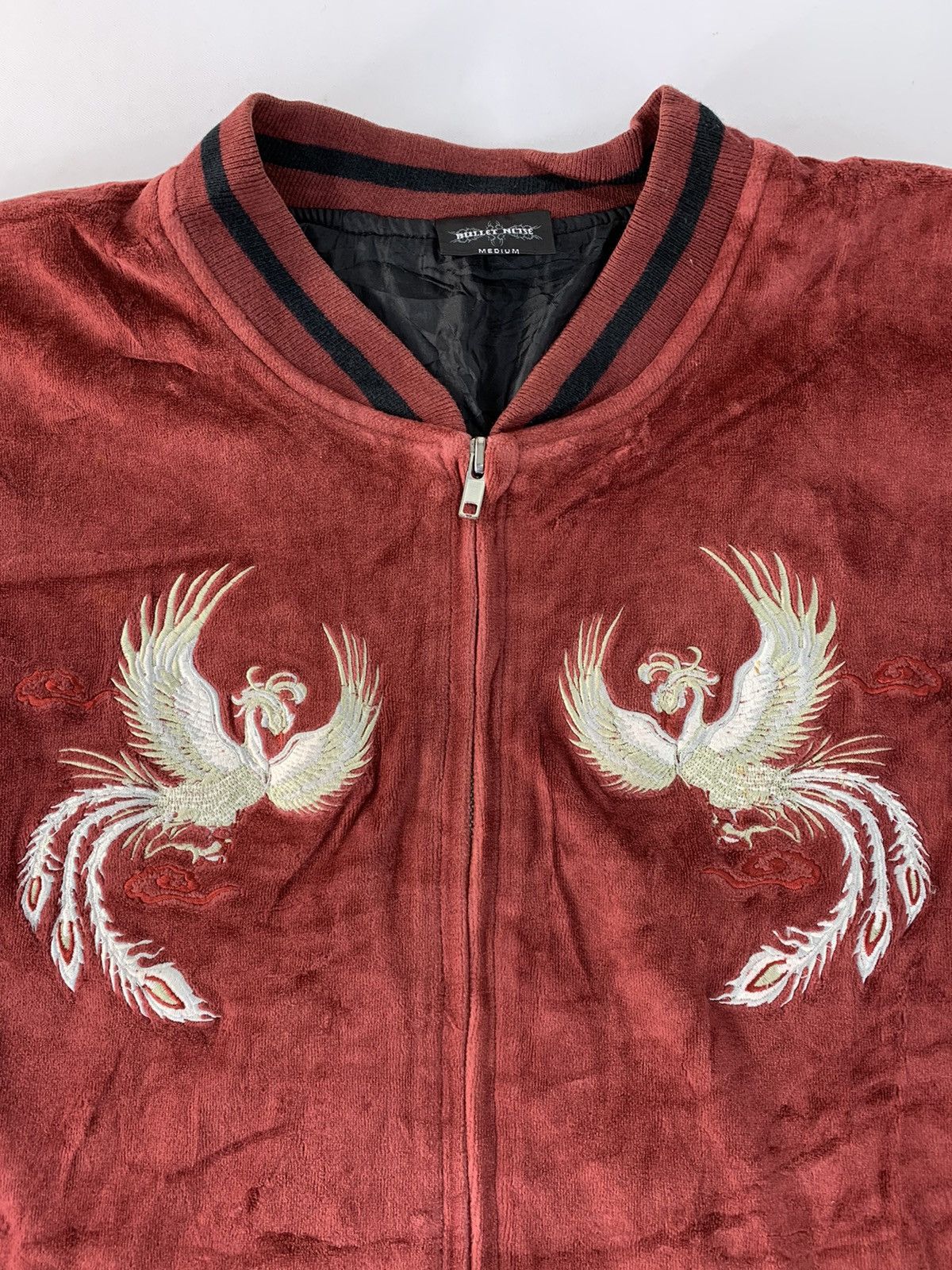 Japanese Brand Bullet Noise Sukajan Souvenir Jacket Embroidery Phoenix Size US M / EU 48-50 / 2 - 3 Thumbnail