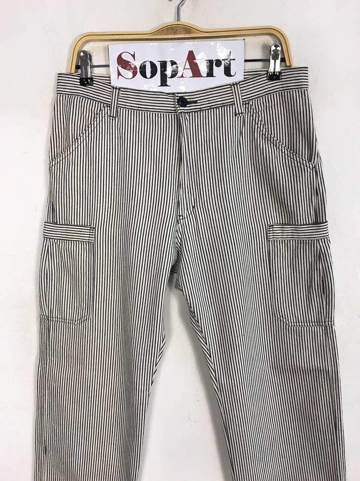 Japanese Brand × Vintage Vintage japanese Brand Design Striped Pocket Style Size US 33 - 3 Thumbnail