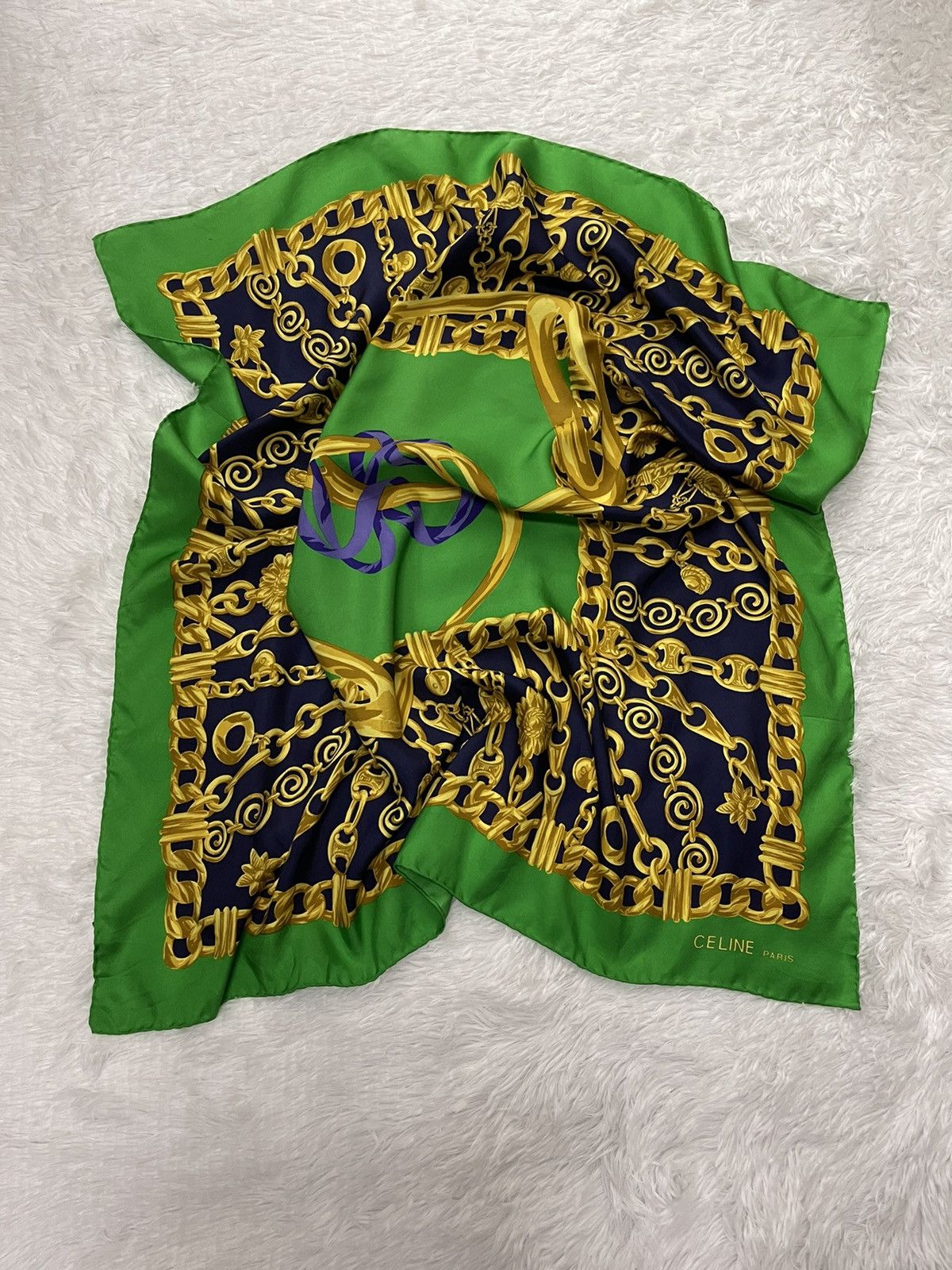 Celine Vintage Celine Luxury Silk Scarves France Size ONE SIZE - 3 Thumbnail