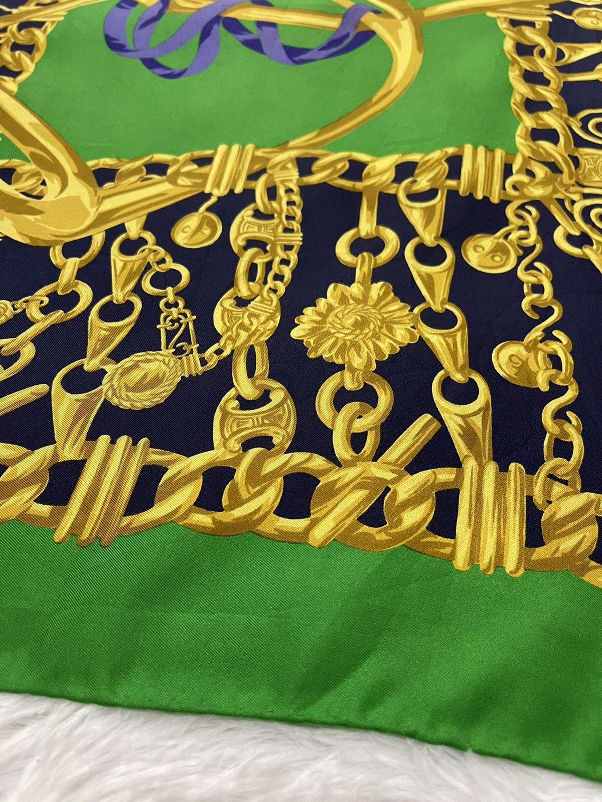 Celine Vintage Celine Luxury Silk Scarves France Size ONE SIZE - 8 Thumbnail