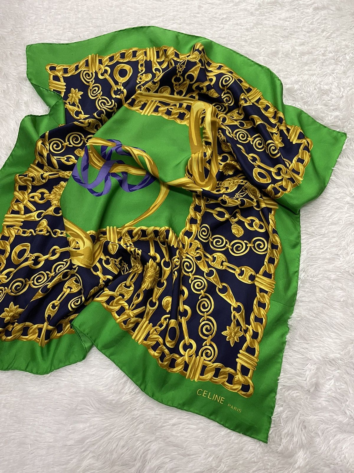 Celine Vintage Celine Luxury Silk Scarves France Size ONE SIZE - 2 Thumbnail