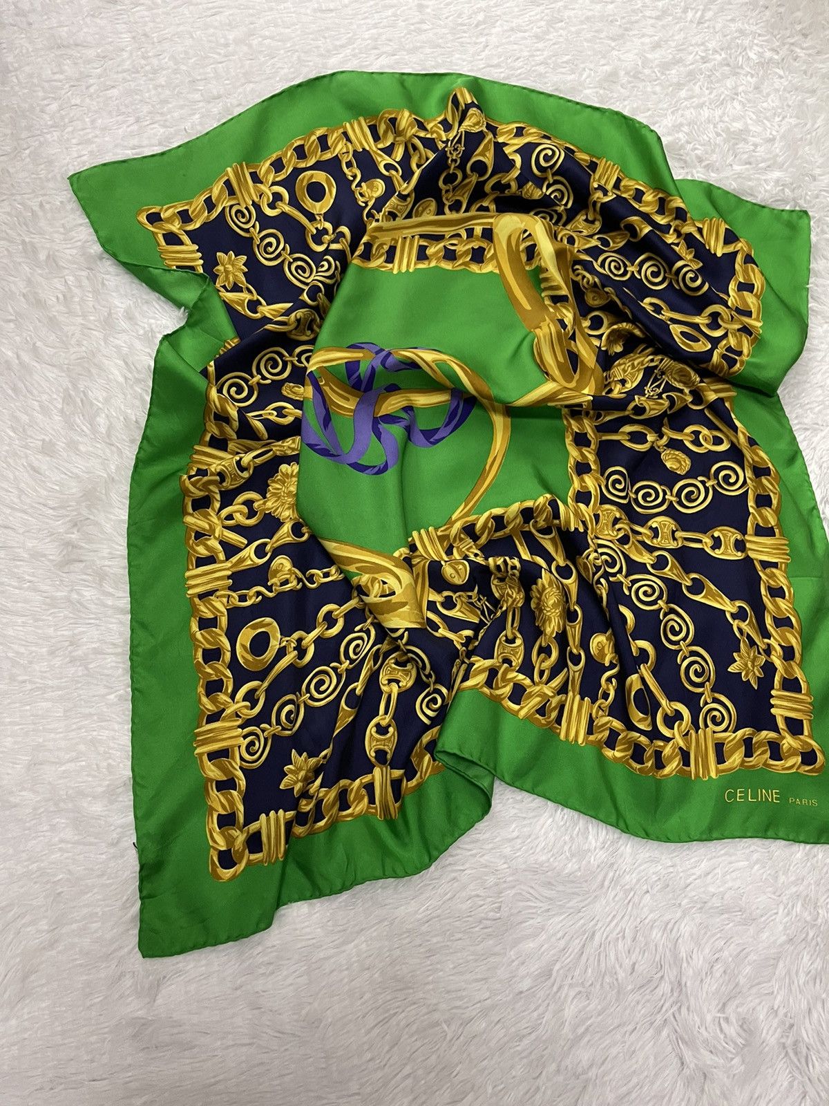 Celine Vintage Celine Luxury Silk Scarves France Size ONE SIZE - 4 Thumbnail