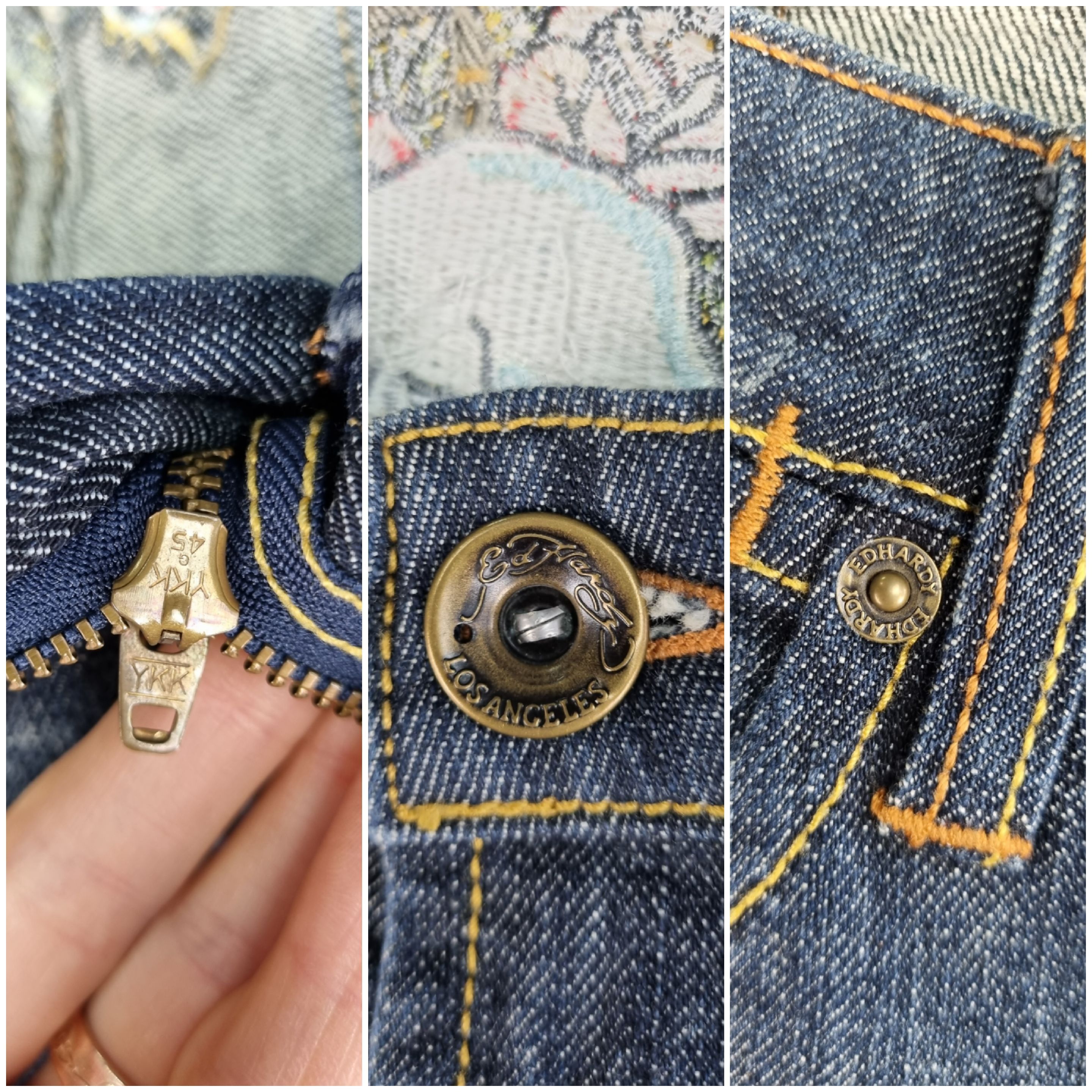 Christian Audigier × Ed Hardy Ed Hardy Embroidery Skull with Rose in his mouth Size 31" - 7 Thumbnail