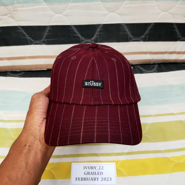 Vintage Stussy PINSTRIPE CAP | Grailed