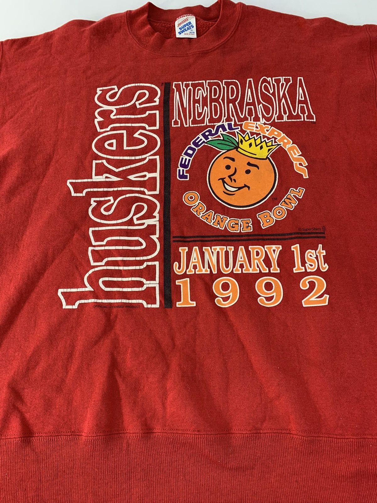 NCAA 90s 1992 Huskers Nebraska Federal Express Orange Bowl Size US L / EU 52-54 / 3 - 2 Thumbnail