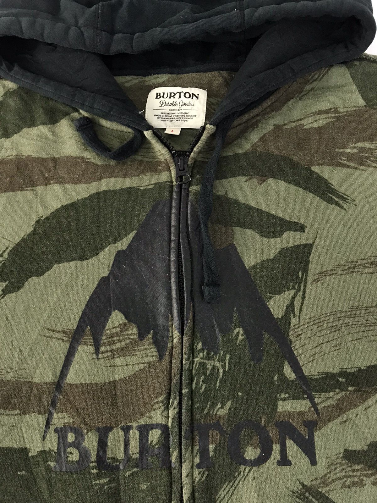 Burton Burton Green Camo Hoodies Full Zip Spell Out Big Logo Design Size US XL / EU 56 / 4 - 4 Thumbnail