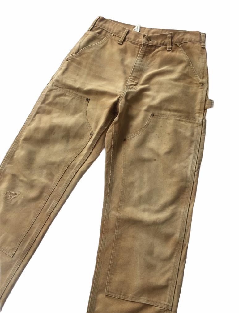 Carhartt THRASHED DISTRESSED CARHARTT DOUBLE KNEE WORKERS PANTS Size US 30 / EU 46 - 10 Thumbnail