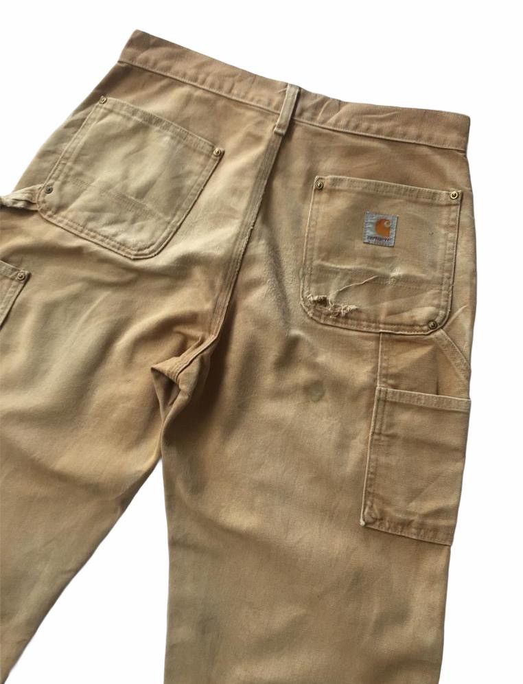 Carhartt THRASHED DISTRESSED CARHARTT DOUBLE KNEE WORKERS PANTS Size US 30 / EU 46 - 15 Thumbnail
