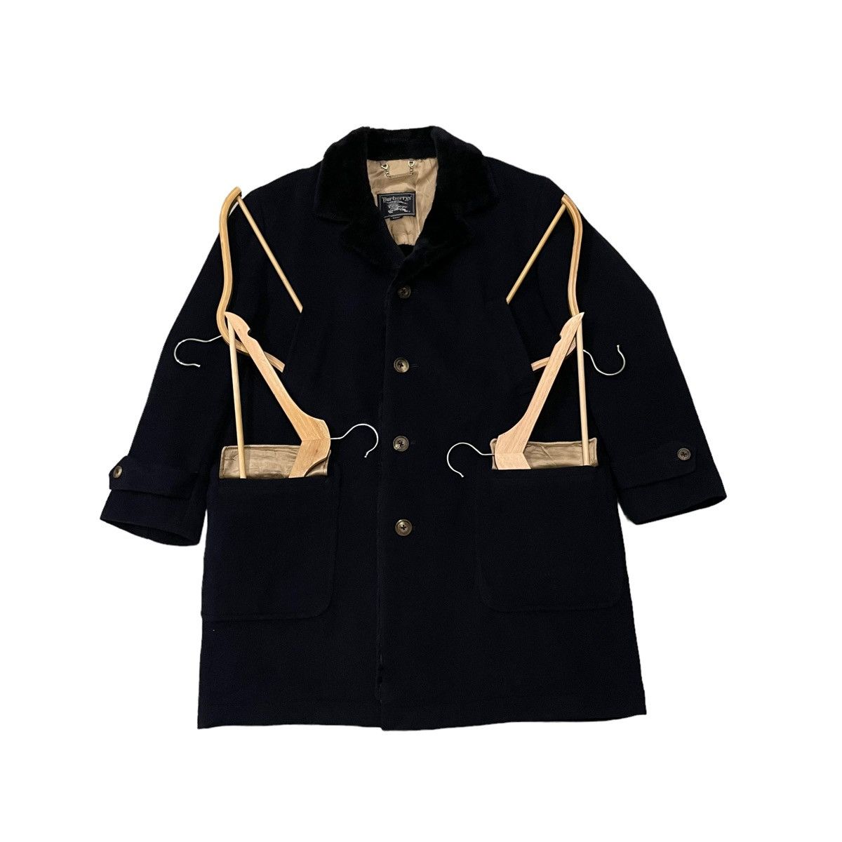 Burberry Vintage Burberry Wool Sherpa Overcoat Jacket Size US L / EU 52-54 / 3 - 1 Thumbnail
