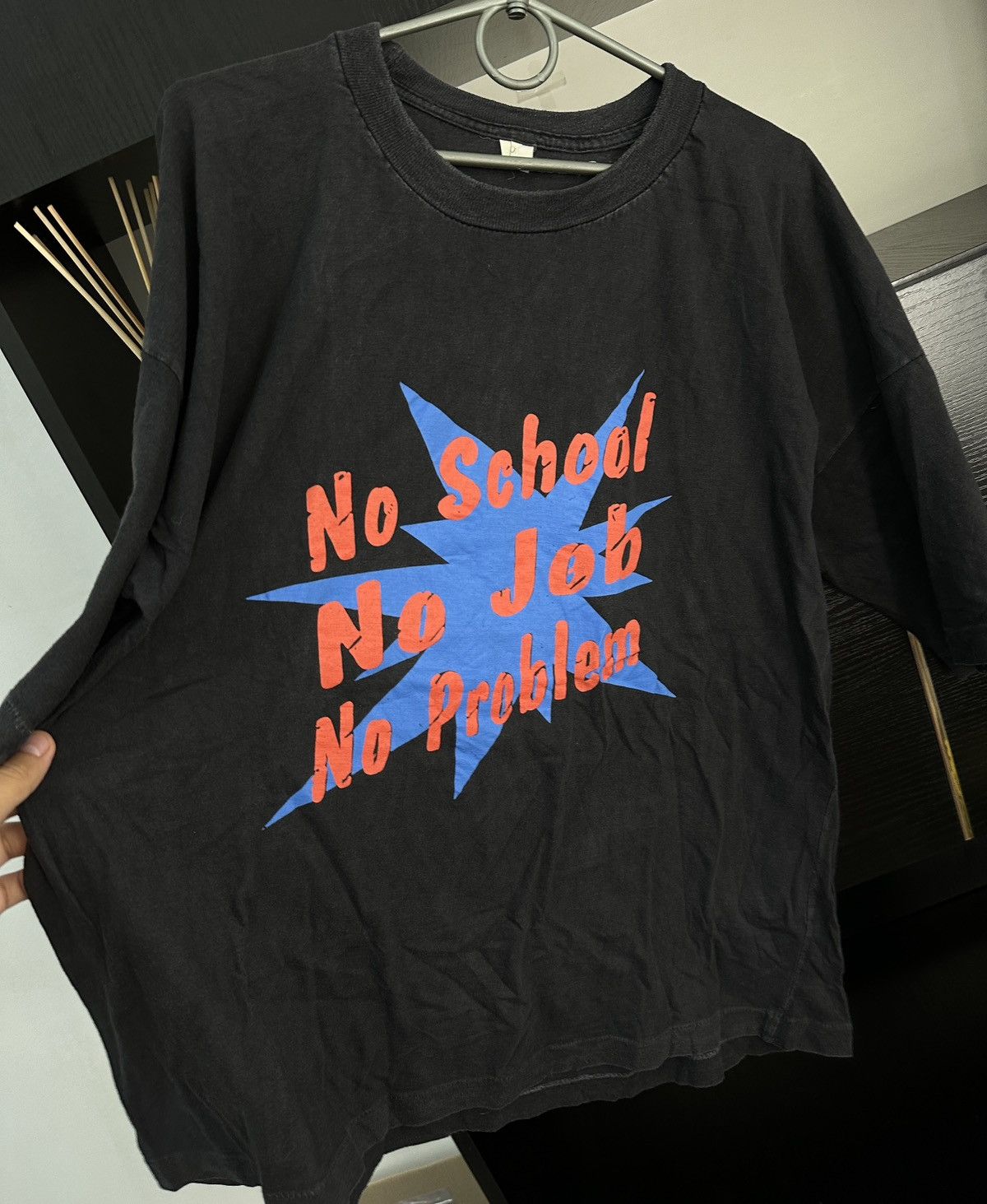 Vintage Vintage No School No Job No Problem Y2K Hype T-Shirt Japam Size US XXL / EU 58 / 5 - 3 Thumbnail