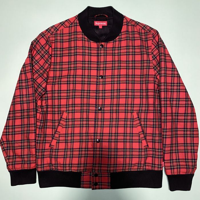 Supreme Supreme Red Plaid Bomber Jacket | Grailed