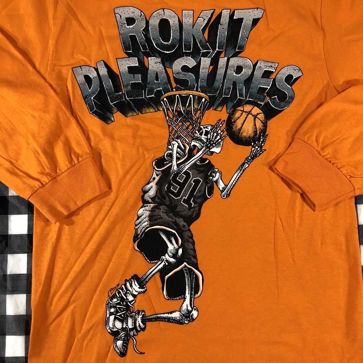Pleasures Pleasures Now Rokit Basketball Skeleton L/S Tee Orange Size US S / EU 44-46 / 1 - 3 Thumbnail