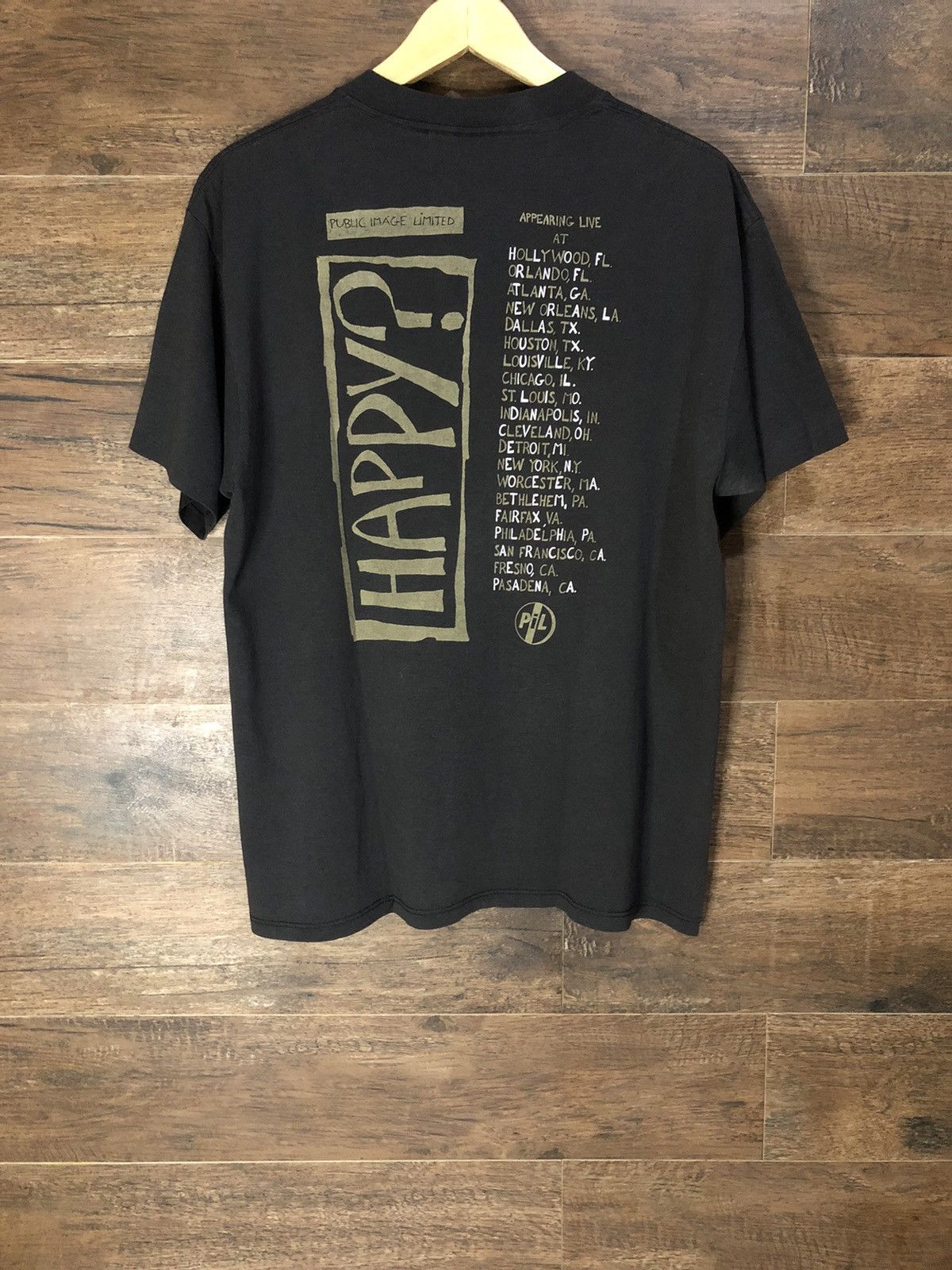 Band Tees × Vintage Vintage PIL 1987 Public Image Ltd Happy? Tour Shirt Size US XL / EU 56 / 4 - 3 Thumbnail
