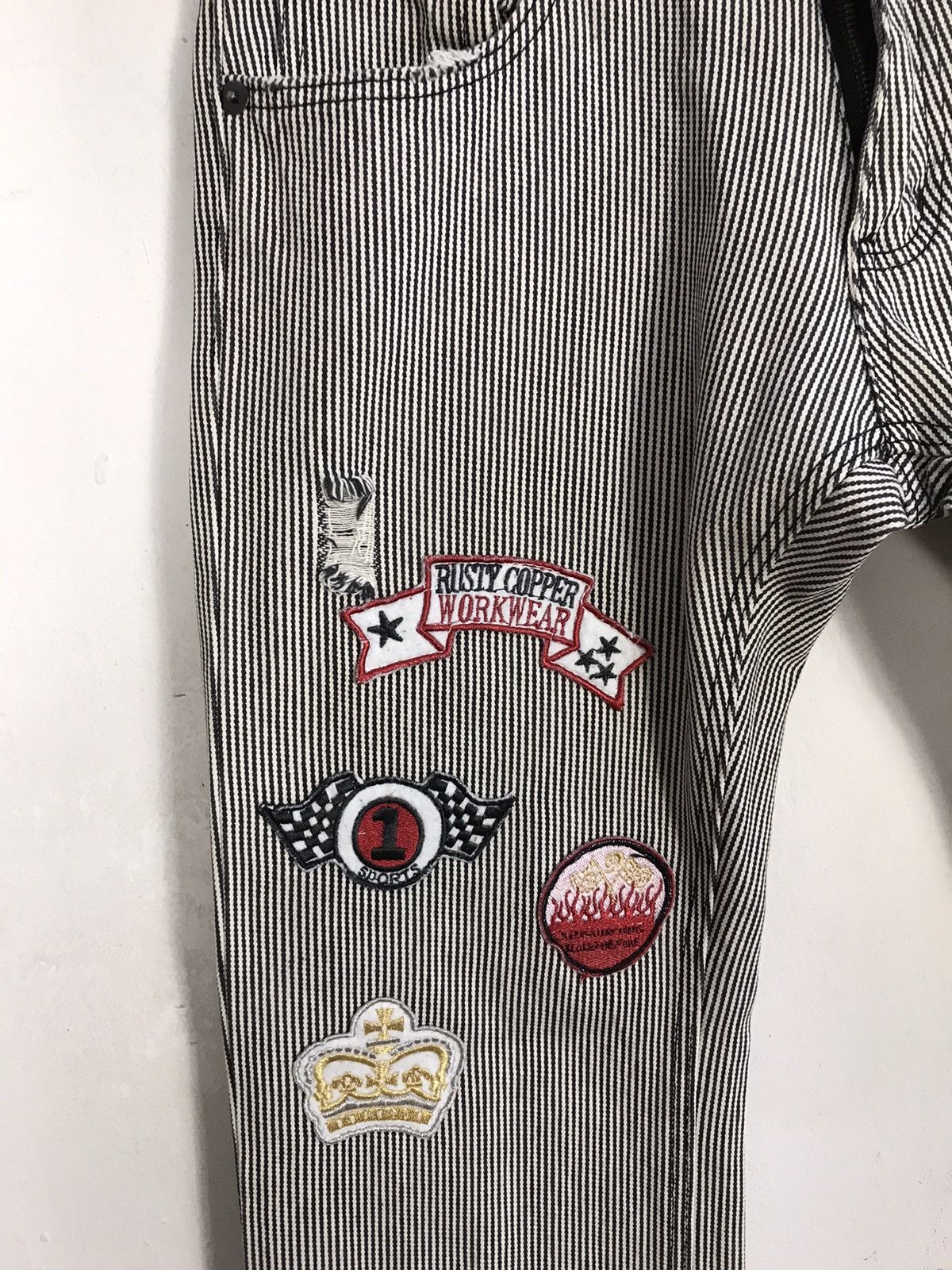 Japanese Brand × Vintage Vintage Japanese Brand Distressed Design Patches Style Size US 31 - 6 Thumbnail