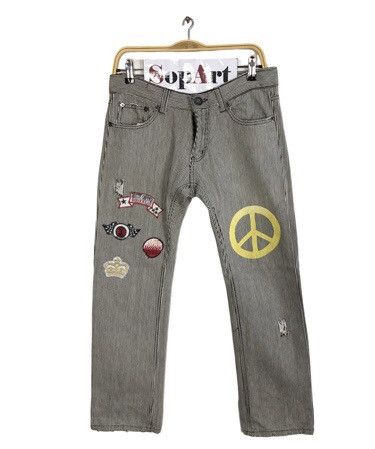 image of Vintage Distressed Design Patches Style in White, Men's (Size 31)