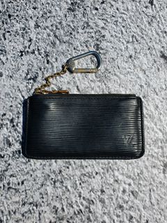 Louis Vuitton Black x Silver Epi Leather Key Pouch Pochette Cles