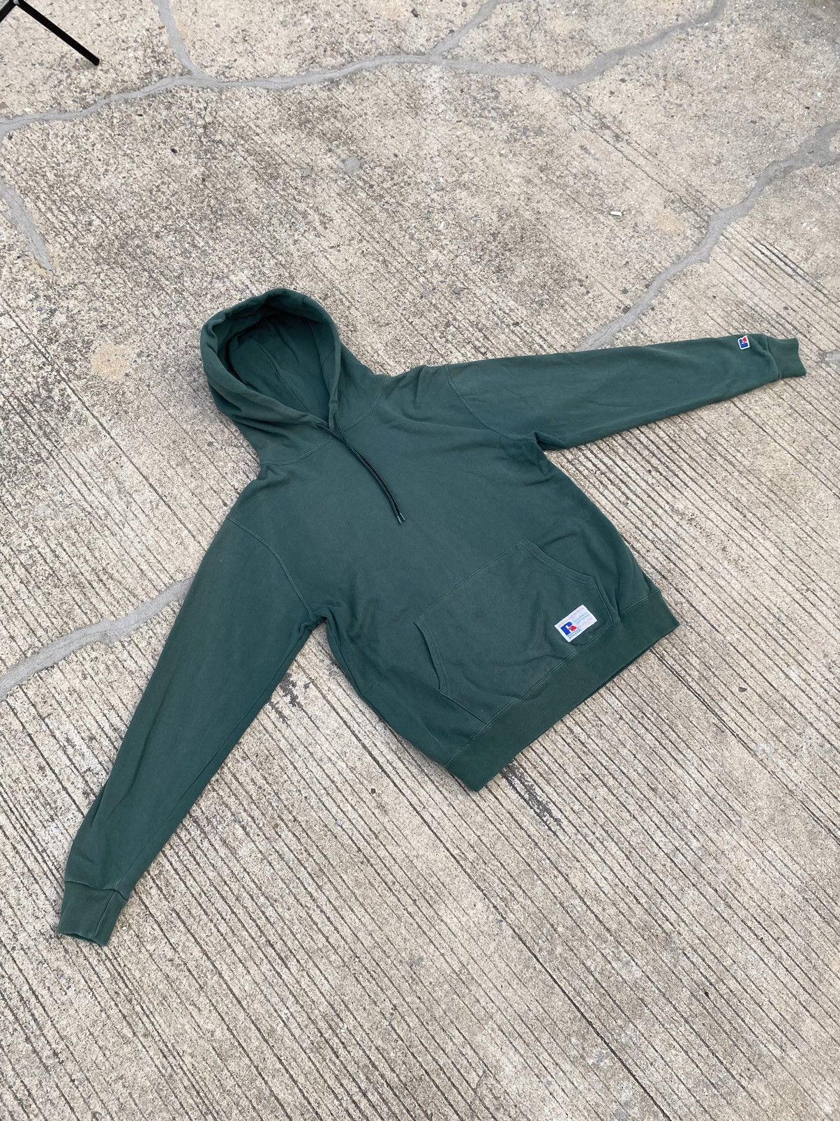 Russell Athletic × Vintage Faded Russell Athletic Hoodie Blank Green Size US M / EU 48-50 / 2 - 3 Thumbnail