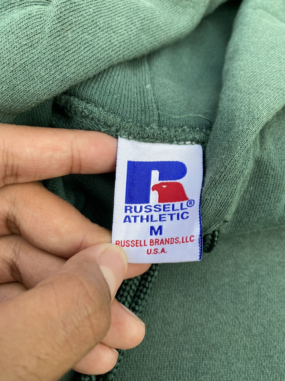 Russell Athletic × Vintage Faded Russell Athletic Hoodie Blank Green Size US M / EU 48-50 / 2 - 8 Thumbnail