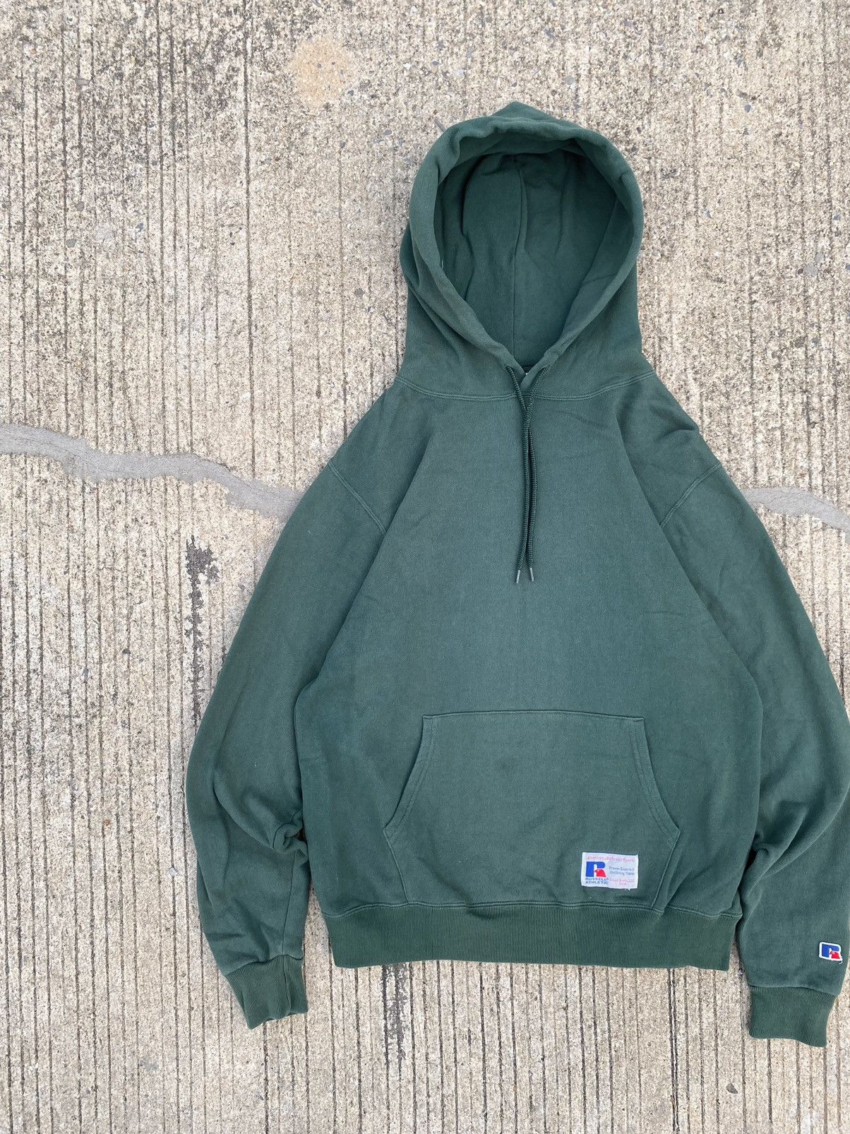 Russell Athletic × Vintage Faded Russell Athletic Hoodie Blank Green Size US M / EU 48-50 / 2 - 2 Thumbnail