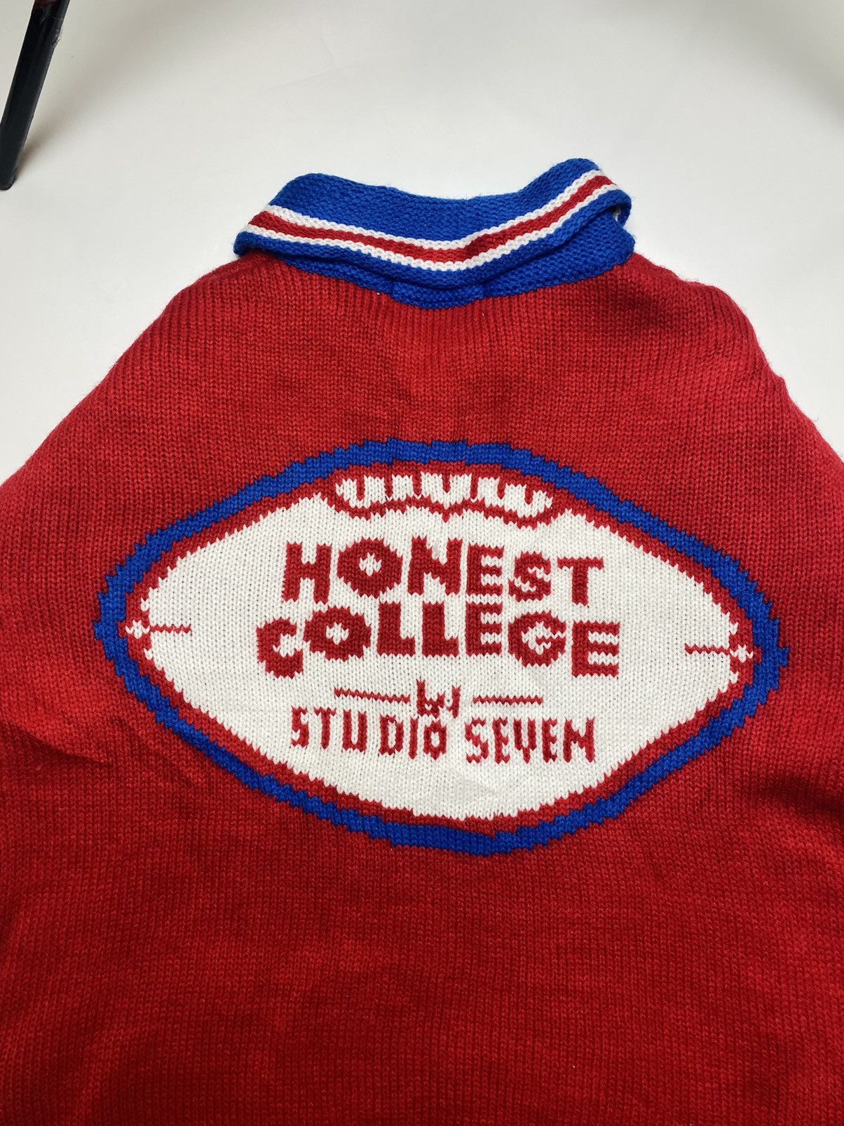 Japanese Brand 2000s Studio Seven - Honest College Chunky Knitted Jacket Size US XL / EU 56 / 4 - 7 Thumbnail