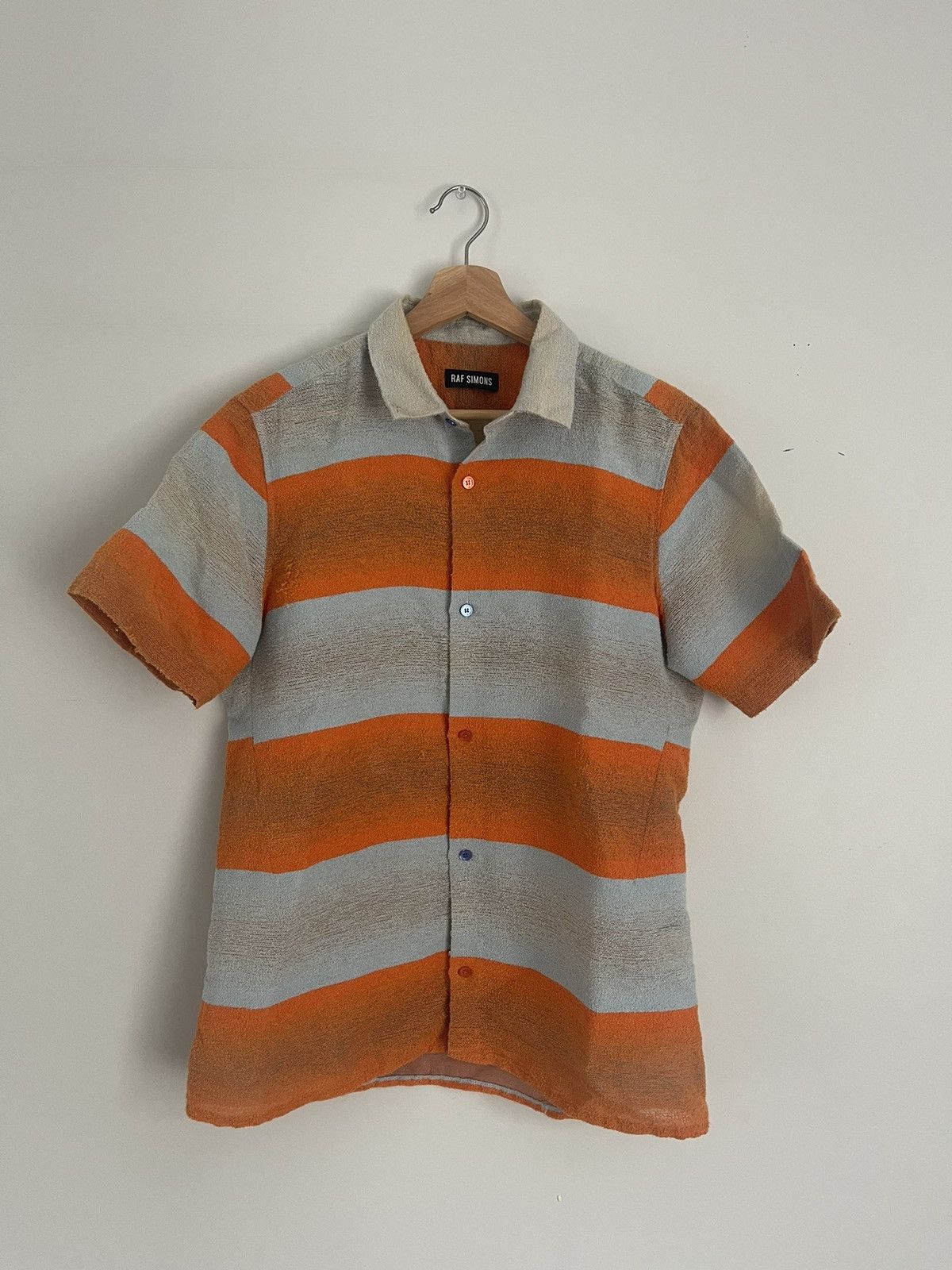 Raf Simons Raf Simons SS2015 Textured Striped Shirt Size US M / EU 48-50 / 2 - 1 Thumbnail