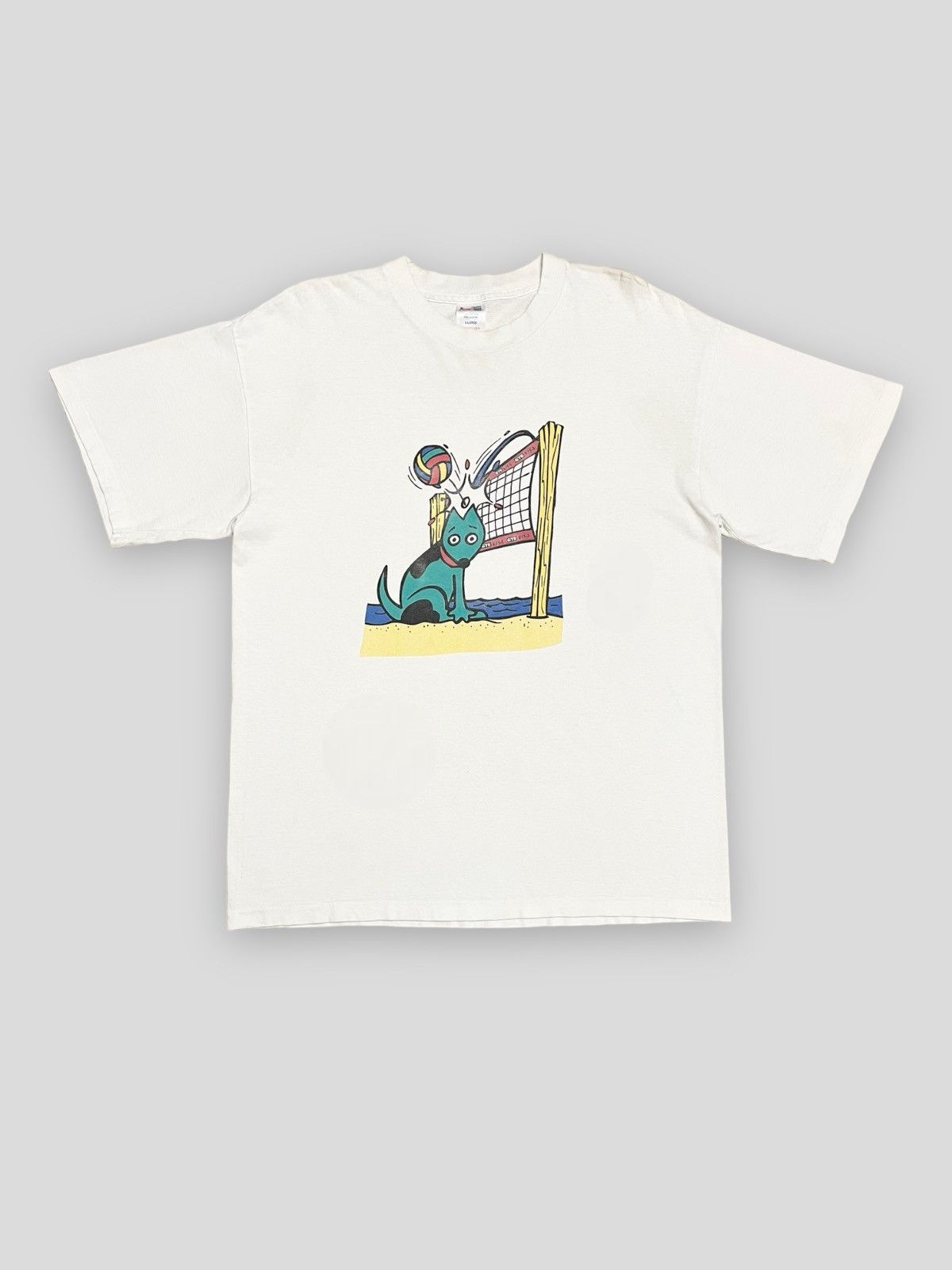 image of Art x Vintage Send Offer 90's Single Stitch Visa Funny Promo Tee Tshirt in White, Men's (Size Large