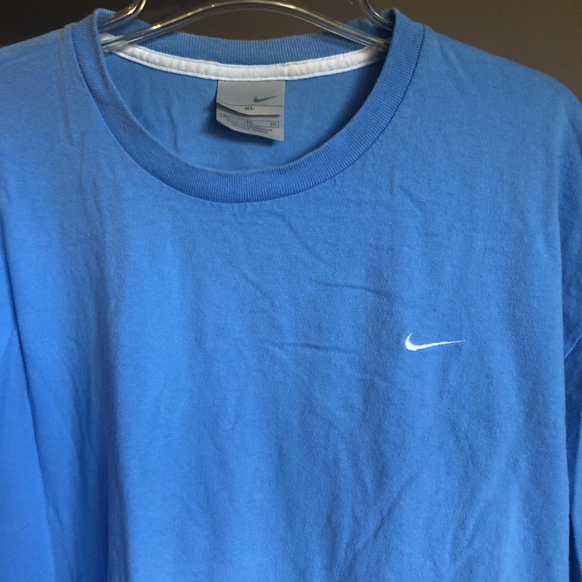 Nike Vintage 2000s Nike Sky Blue Swoosh Basic Logo Tee Silver Tag | Grailed