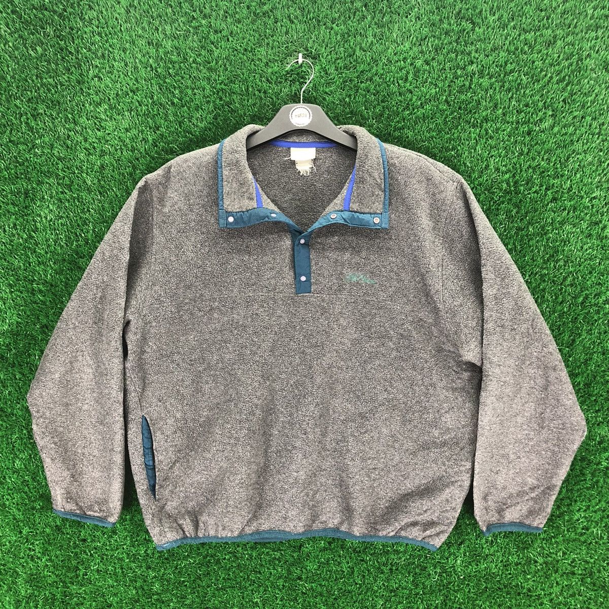 Image of L L Bean x Made In USA Vintage 80's Ll Bean Fleece Pullover Sweater Jacket in Grey, Men's (Size 2XL