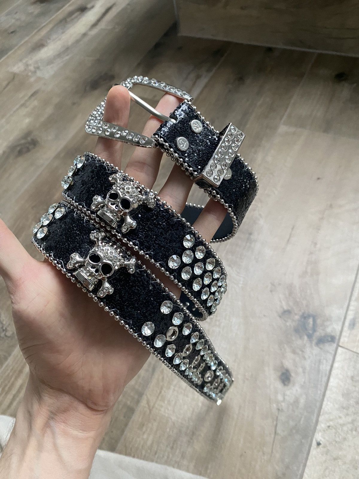 Vintage skull Cristal Belt Grail Drill Drip Rare Swarovski