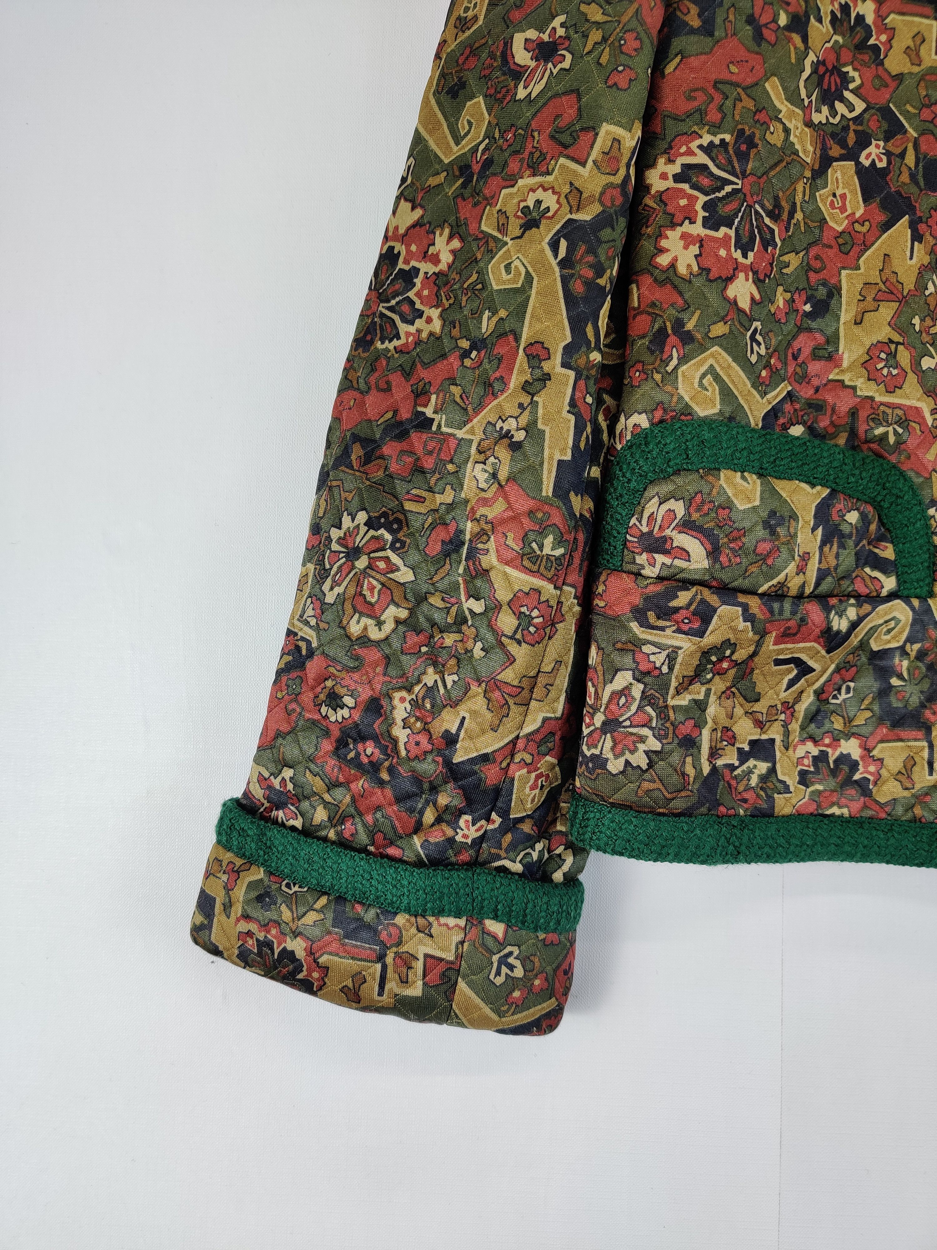Japanese Brand Riche Revue Floral Art Collarless Button Coat Jacket Size US M / EU 48-50 / 2 - 6 Thumbnail