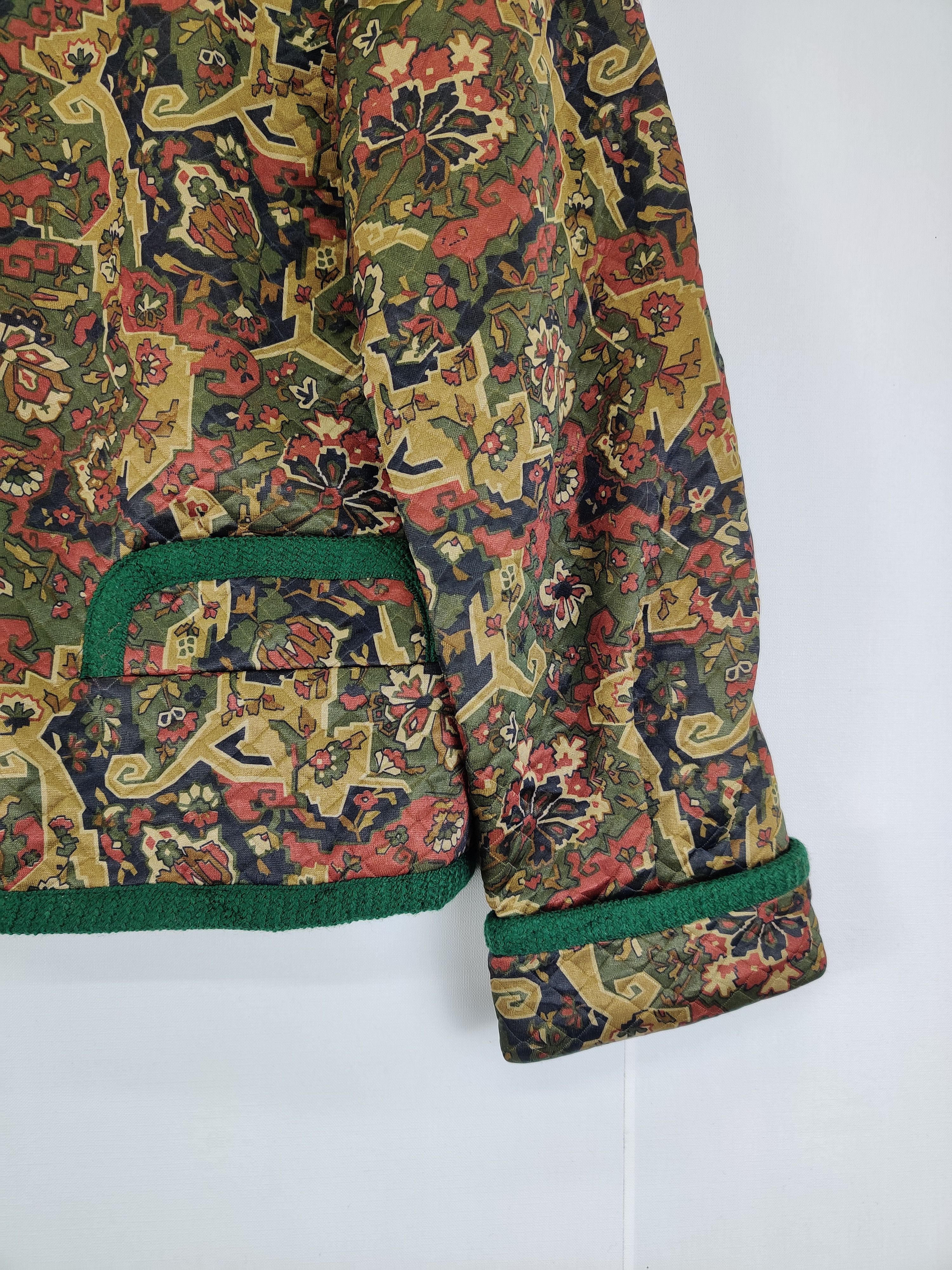 Japanese Brand Riche Revue Floral Art Collarless Button Coat Jacket Size US M / EU 48-50 / 2 - 3 Thumbnail