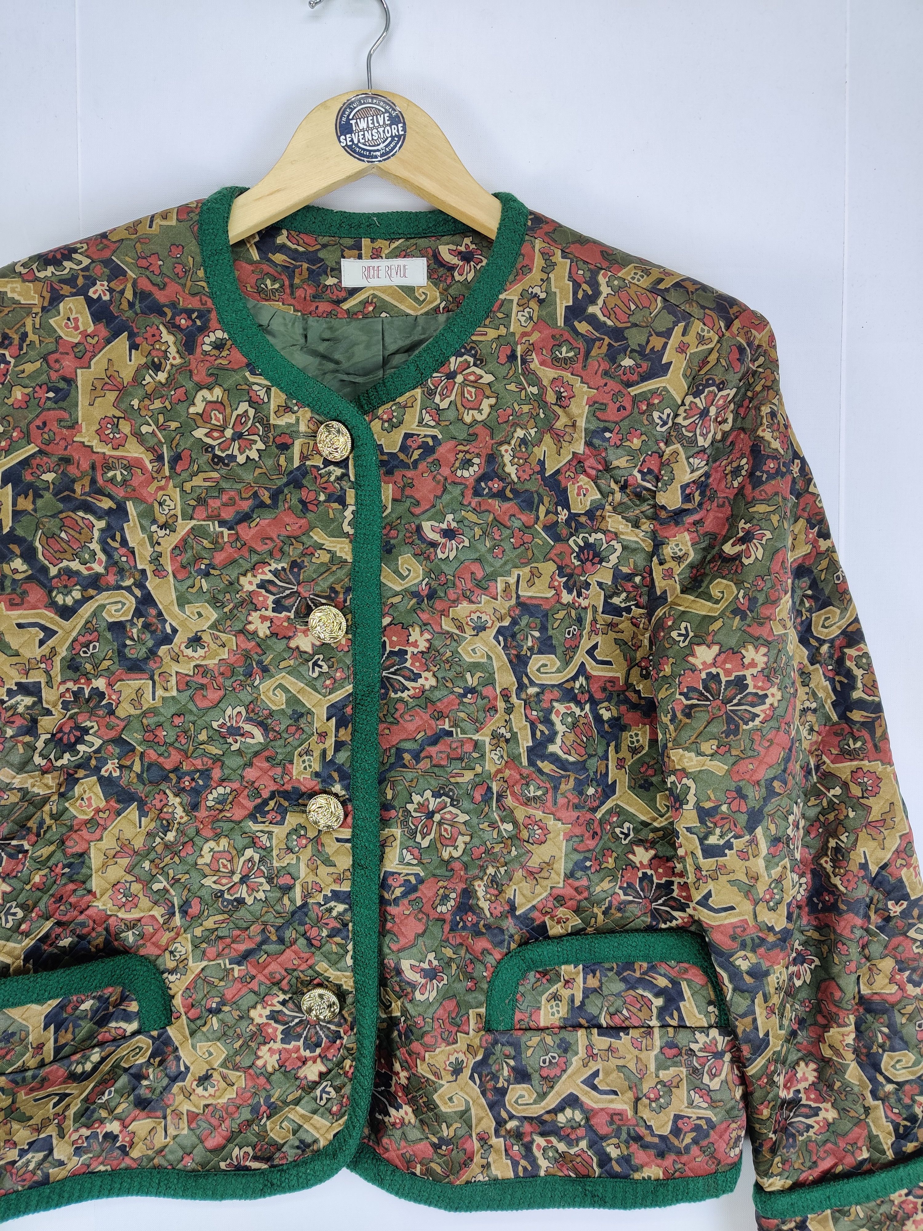 Japanese Brand Riche Revue Floral Art Collarless Button Coat Jacket Size US M / EU 48-50 / 2 - 4 Thumbnail