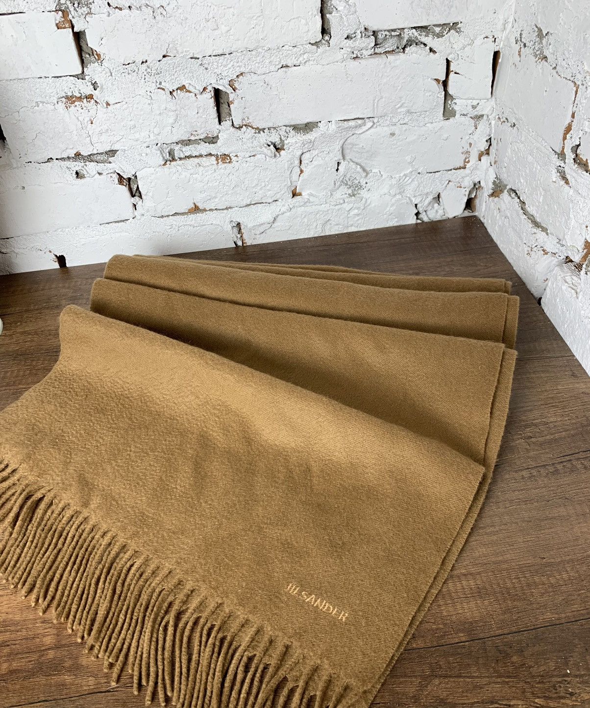 Jil Sander cashmere caramel scarf