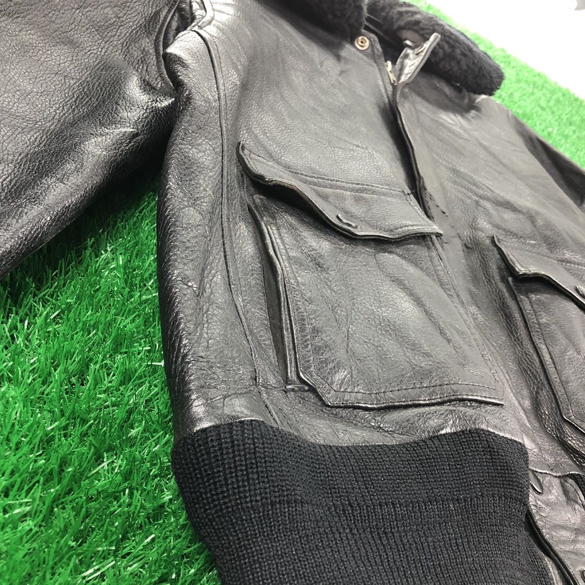 Splendid Vintage 80's Leather Jacket Iconic US Navy A2 Flight Jacket Size US M / EU 48-50 / 2 - 8 Thumbnail