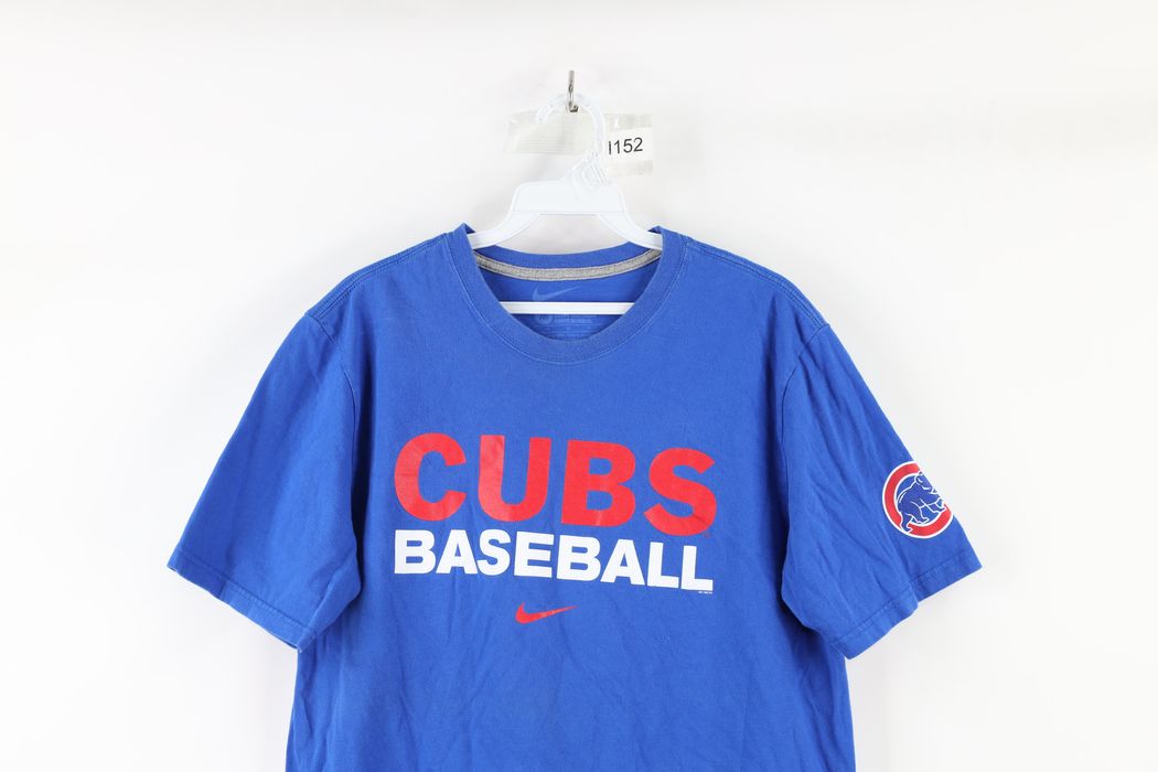 Nike Nike Mens Chicago Cubs Baseball Center Swoosh TShirt Blue Grailed