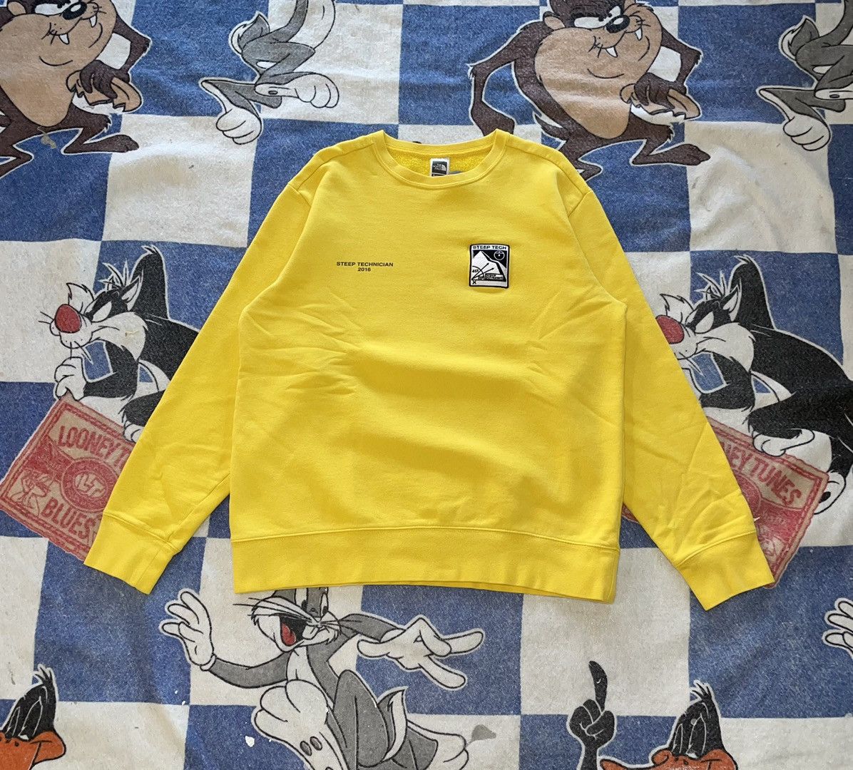 image of Supreme North Face Steep Tech Crewneck Sweatshirt in Yellow, Men's (Size Large)
