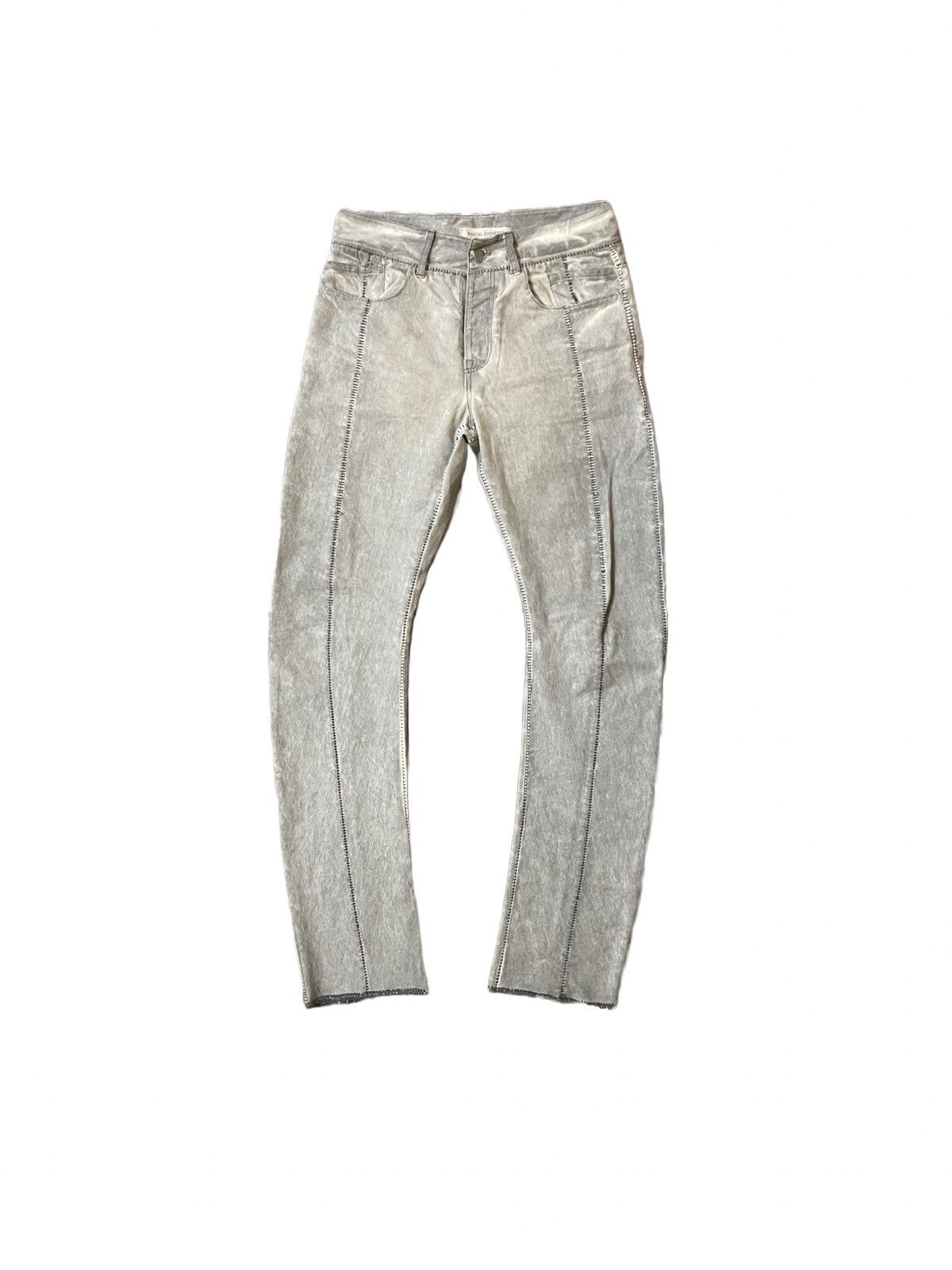 image of Avant Garde x Marcel Everette Overlock J Cut Denim Jeans OG Release in Grey, Men's (Size 32)