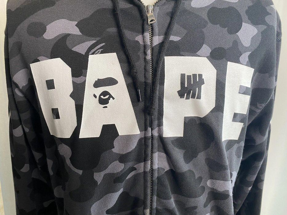 Bape A Bathing Ape Bape x Undefeated Camo Full Zip Hoodie XL Rare