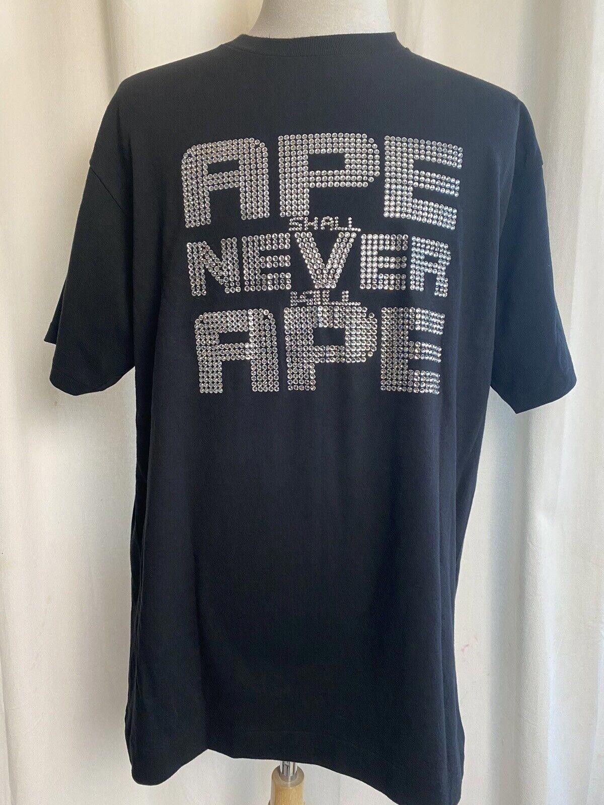 A Bathing Ape Bape Swarovski Crystal ASNKA Black XL T-Shirt