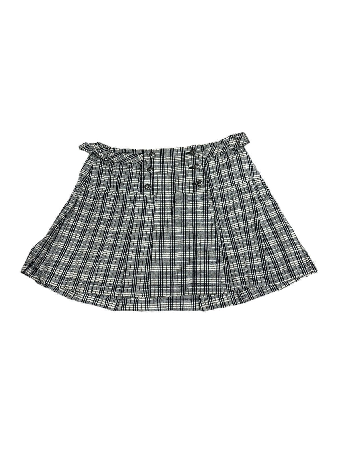 image of Burberry Checkered Skirt in Grey, Women's (Size 27)
