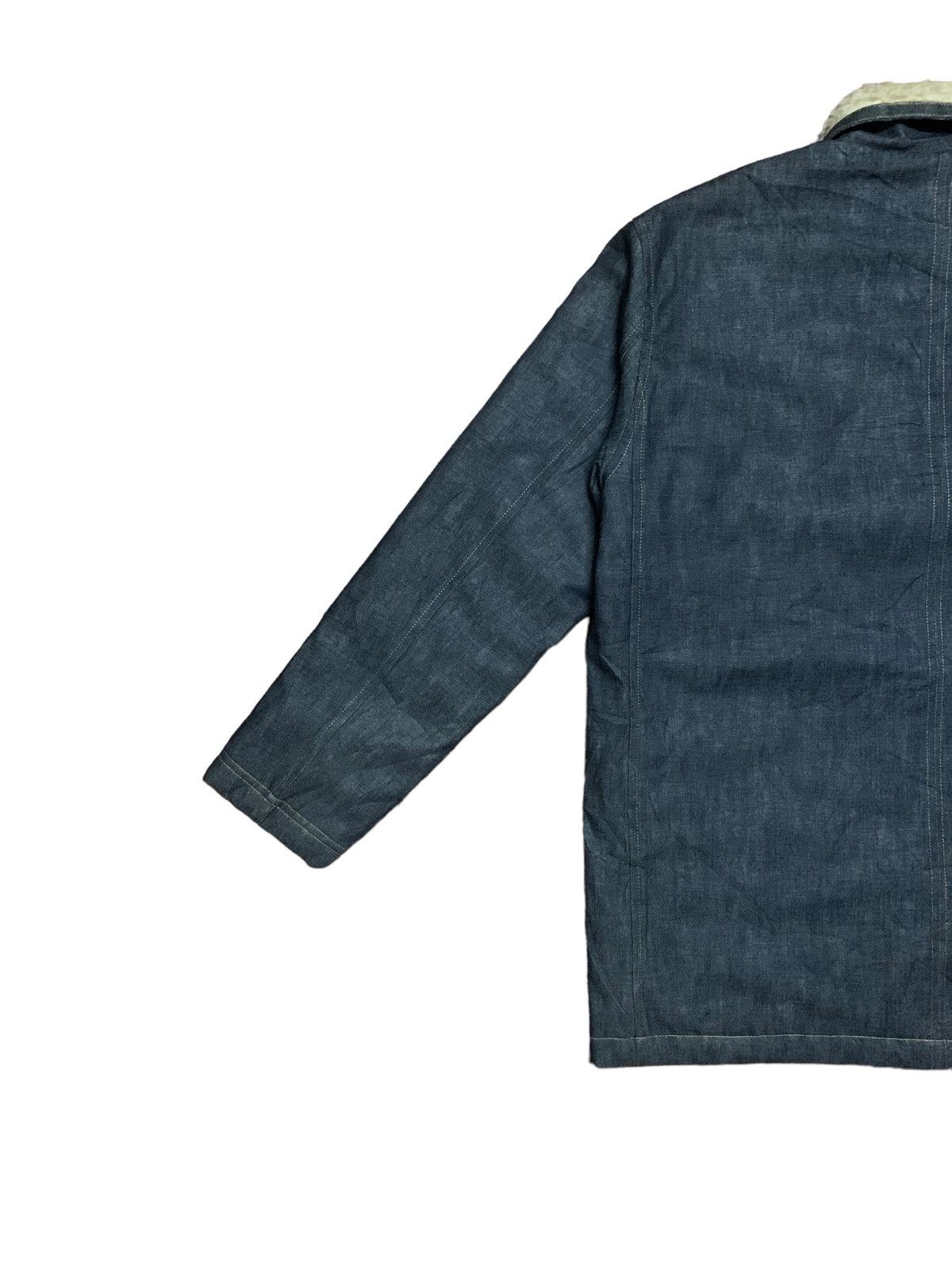 If Six Was Nine × Japanese Brand Vintage Japanese Echi- Go Hito-e Sherpa Denim Sherpa Jacket Size L / US 10 / IT 46 - 8 Thumbnail