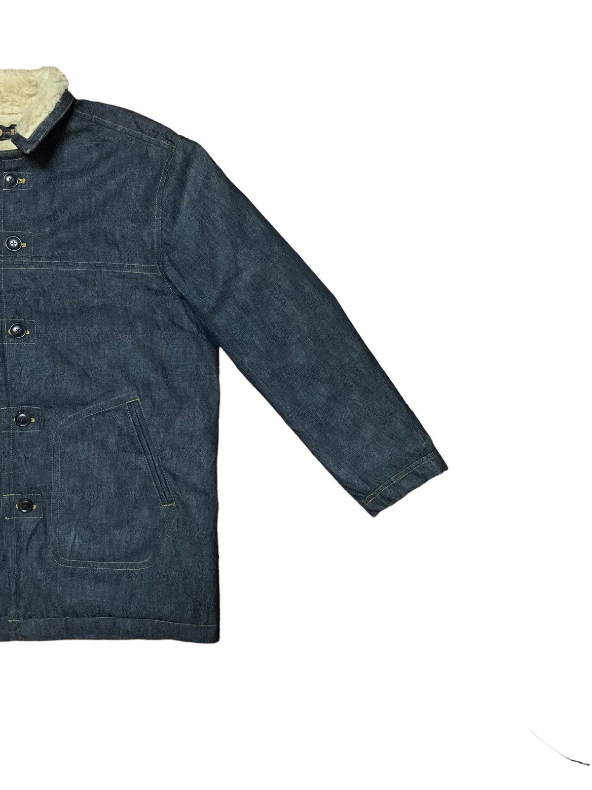 If Six Was Nine × Japanese Brand Vintage Japanese Echi- Go Hito-e Sherpa Denim Sherpa Jacket Size L / US 10 / IT 46 - 6 Thumbnail
