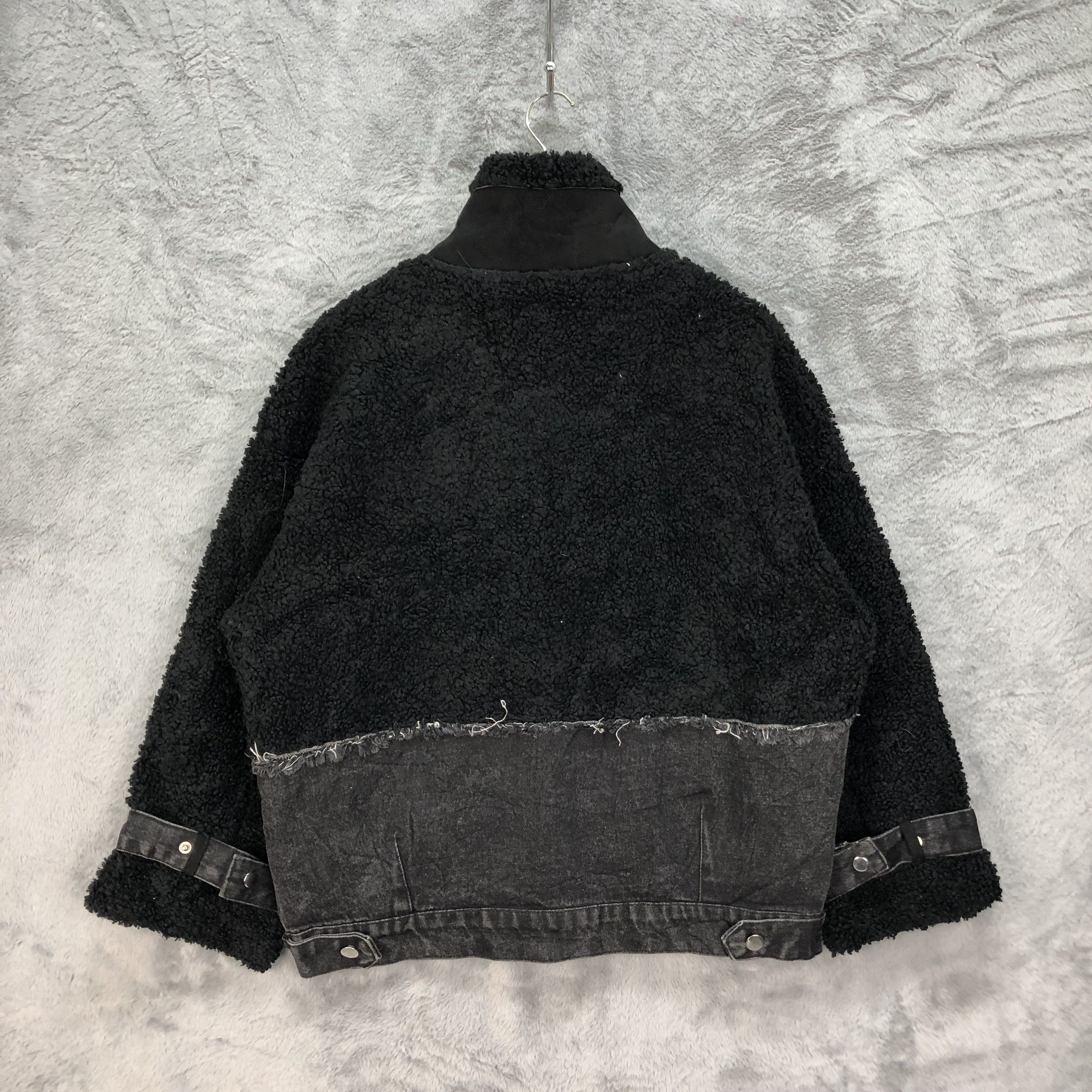 Japanese Brand L.S Rare Design Fleece / Denim Hybrid Jacket #4648-162 Size US M / EU 48-50 / 2 - 10 Thumbnail