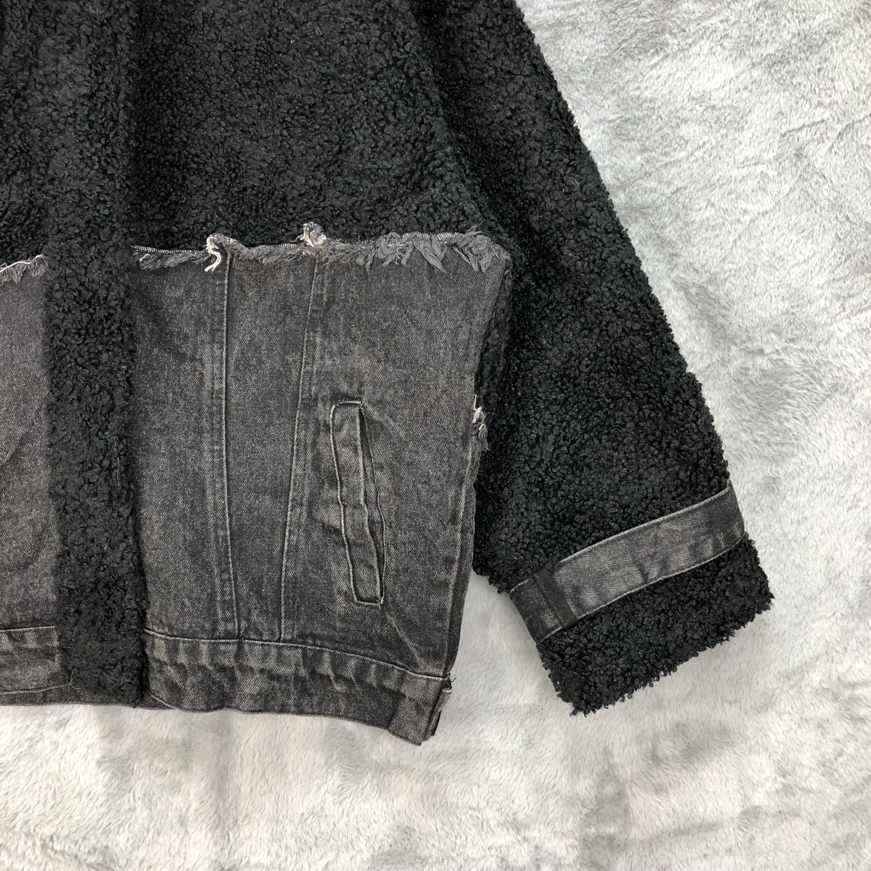 Japanese Brand L.S Rare Design Fleece / Denim Hybrid Jacket #4648-162 Size US M / EU 48-50 / 2 - 6 Thumbnail